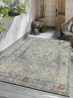 The Carpet Tapis Palma extérieur Oriental, Gris, 140 x 200 cm* Tapis Extérieur|Tapis Intérieur