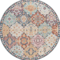 The Carpet Tapis Palma extérieur Ornament, Multi, 120 cm Rond