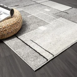 The Carpet Tapis Pearl moderne salon découpe contour, Gris, 120 x 160 cm* Tapis Pour Salon