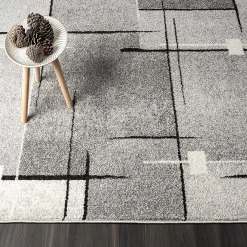 The Carpet Tapis Pearl moderne salon découpe contour, Gris, 120 x 160 cm* Tapis Pour Salon