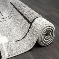 The Carpet Tapis Pearl moderne salon découpe contour, Gris, 120 x 160 cm* Tapis Pour Salon