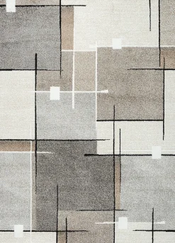 The Carpet Tapis Pearl moderne salon découpe contour, Beige, 140 x 200 cm* Tapis Intérieur|Tapis Pour Chambre