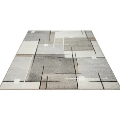 The Carpet Tapis Pearl moderne salon découpe contour, Beige, 140 x 200 cm* Tapis Intérieur|Tapis Pour Chambre