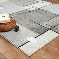 The Carpet Tapis Pearl moderne salon découpe contour, Beige, 140 x 200 cm* Tapis Intérieur|Tapis Pour Chambre