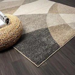 The Carpet Tapis Pearl moderne salon moderne contour, Beige, 120 x 160 cm* Tapis Pour Salon