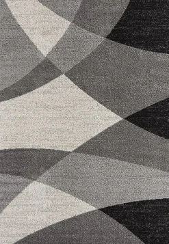 The Carpet Tapis Pearl moderne salon moderne contour, Gris, 120 x 160 cm