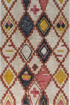 Outlet Deko & Co Tapis Petrus tufté berbère multicouleurs L.180 x l.120cm Deco&co