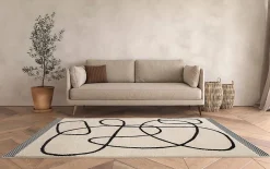 Outlet GoodHome Tapis poil ras Chios L. 120 x l. 170 x ep. 2,2 cm blanc