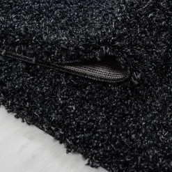 Hot Unamourdetapis Tapis poils longs shaggy tissé motif uni UNI L, anthracite