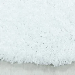 Unamourdetapis Tapis poils longs shaggy tissé motif uni UNI I, Blanc