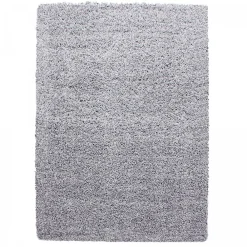 Clearance Unamourdetapis Tapis poils longs shaggy tissé motif uni UNI L, Argent