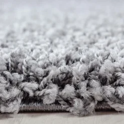 Clearance Unamourdetapis Tapis poils longs shaggy tissé motif uni UNI L, Argent
