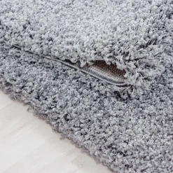 Clearance Unamourdetapis Tapis poils longs shaggy tissé motif uni UNI L, Argent
