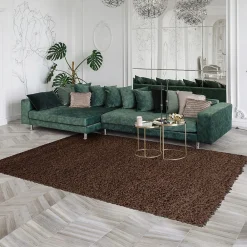 Discount Unamourdetapis Tapis poils longs shaggy tissé motif uni UNI L, Marron