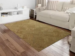 Hot Vente-unique Tapis rectangle 100% jute tressé - 200 x 290 cm - Naturel - DAYA