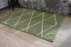 Tapis rectangle Balte 100% coton kaki L.100 x l.150 cm