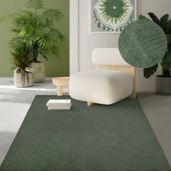 Best The Carpet Tapis Rio salon antidérapant feuilles, Forêt, 140 x 200 cm