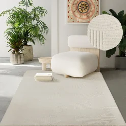 Best The Carpet Tapis Rio salon antidérapant arc, Crème, 200 x 280 cm
