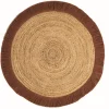 Online Deko & Co Tapis rond en toile de jute beige et terracotta ⌀120cm Deco&co