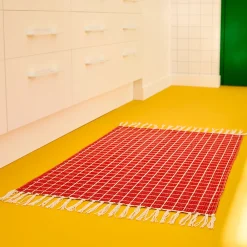 Sodeco x Castorama Tapis réversible Sodeco jaune et rouge l.60 x L.90 cm* Tapis Intérieur|Tapis Persan Et Berbère