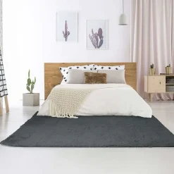 The Deco Factory Tapis salon à base fine souple extra doux gris foncé 160x230* Tapis Pour Chambre