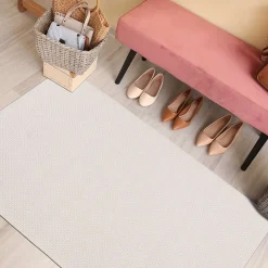 The Deco Factory Tapis salon de couloir extérieur/interieur aspect jute blanc 80x150* Tapis Pour Couloir