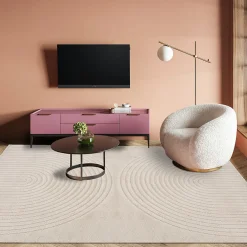 Unamourdetapis Tapis salon DEMILU Tapis doux en relief, beige