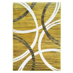Best The Deco Factory Tapis salon effet laineux motifs arches jaune gris 160x230