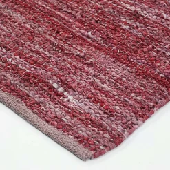 The Deco Factory Tapis salon en cuir tressé burgundy 60x120* Tapis Pour Chambre