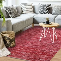The Deco Factory Tapis salon en cuir tressé burgundy 160x230* Tapis Pour Chambre