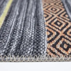 Unamourdetapis Tapis salon et chambre tissé motif ethnique NOBASTA, gris, orange, jaune, blanc* Tapis Persan Et Berbère