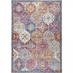 Unamourdetapis Tapis salon et chambre tissé motif ethnique VIVACE 5, violet, gris, rose* Tapis Persan Et Berbère
