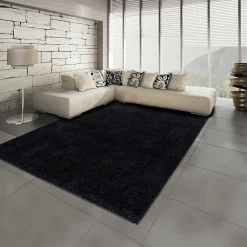 Unamourdetapis Tapis salon et chambre tissé motif uni SOULA, anthracite* Tapis Uni
