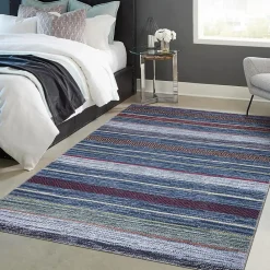 Best Unamourdetapis Tapis salon et chambre tissé motif ethnique NOBASTA, bleu, rouge, orange, vert