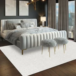 Best Unamourdetapis Tapis salon et chambre tissé motif uni SAKRDA, écru