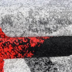 Unamourdetapis Tapis salon et chambre tissé motif géométrique RADULE, rouge, gris, noir, écru* Tapis Intérieur|Tapis Pour Salon