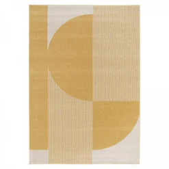 Sale Unamourdetapis Tapis salon et chambre tissé motif géométrique CONTUNI, beige, jaune