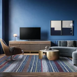 Best Unamourdetapis Tapis salon et chambre tissé motif ethnique NOBASTA, bleu, rouge, orange, vert