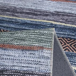 Best Unamourdetapis Tapis salon et chambre tissé motif ethnique NOBASTA, bleu, rouge, orange, vert
