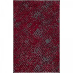 Hot Unamourdetapis Tapis salon et chambre tissé motif faux uni TEREMINDE, rouge, gris