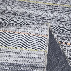 Unamourdetapis Tapis salon et chambre tissé motif ethnique NOBASTA, gris, orange, jaune, blanc* Tapis Persan Et Berbère