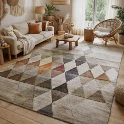 Unamourdetapis Tapis salon et chambre tissé motif géométrique LYN8 BELO 19, beige* Tapis Intérieur