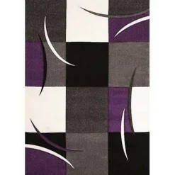 Unamourdetapis Tapis salon et chambre tissé motif géométrique VIRGULADA, violet* Tapis Intérieur
