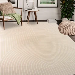 Discount Unamourdetapis Tapis salon et chambre tissé motif géométrique LYN49 ARCROL, beige