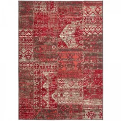 Best Unamourdetapis Tapis salon et chambre tissé motif ethnique LYN1 PATWORK, rouge