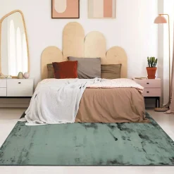 Outlet The Deco Factory Tapis salon extra-doux effet velours vert foncé 160x230