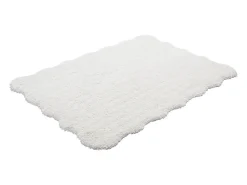 Vente-unique Tapis shaggy à poils longs bords ondulés - 160 x 230 cm - Blanc - NERIDA