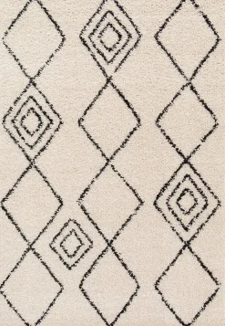 Best GoodHome Tapis Shaggy Coltrane motif Berbère L. 160 x l. 230 x ep. 3 cm beige