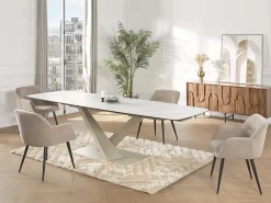 Vente-unique Tapis shaggy en relief à poils longs - 160 x 230 cm - Blanc cassé - MAZE* Tapis Pour Salon