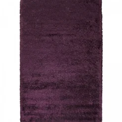 Unamourdetapis Tapis shaggy fait main motif uni MALAIDORY, violet
